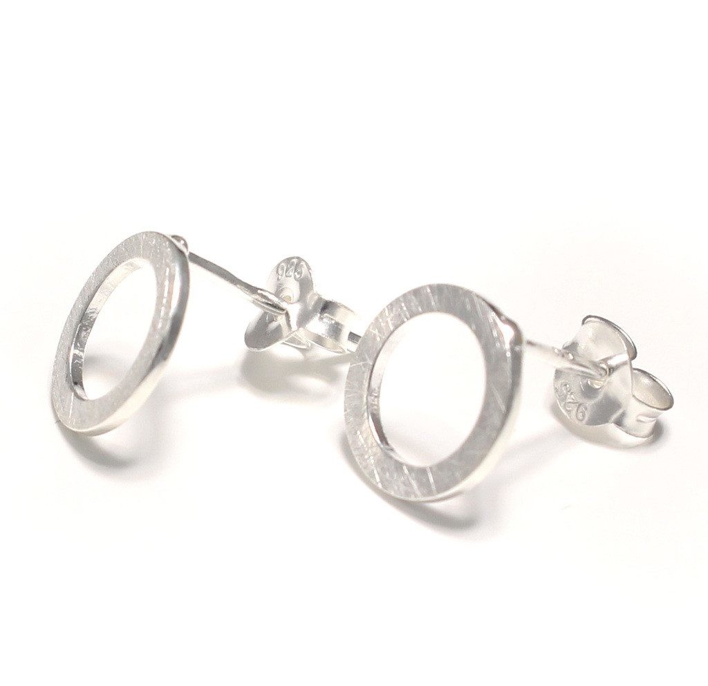 Einfache Mode Kreis Ohrringe geometrische Kreis Ohrring Stud Runde Silber sdc