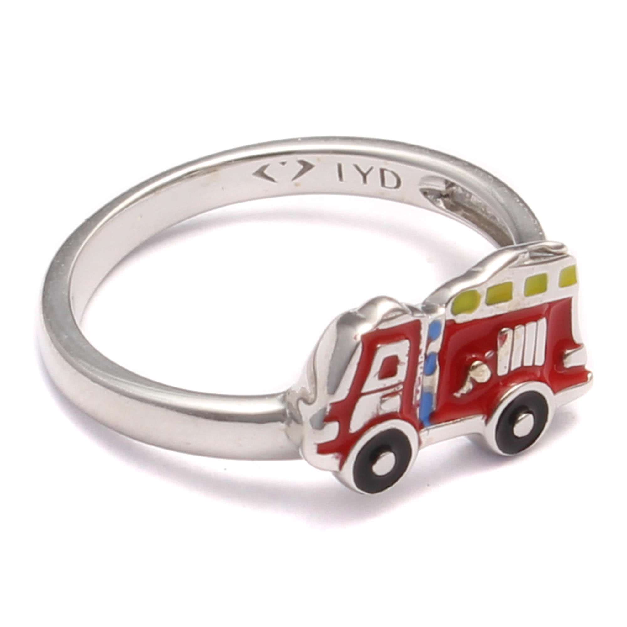Feuerwehr Auto Kinder Ring aus 925 Sterling Silber - 2671 - Love Your  Diamonds
