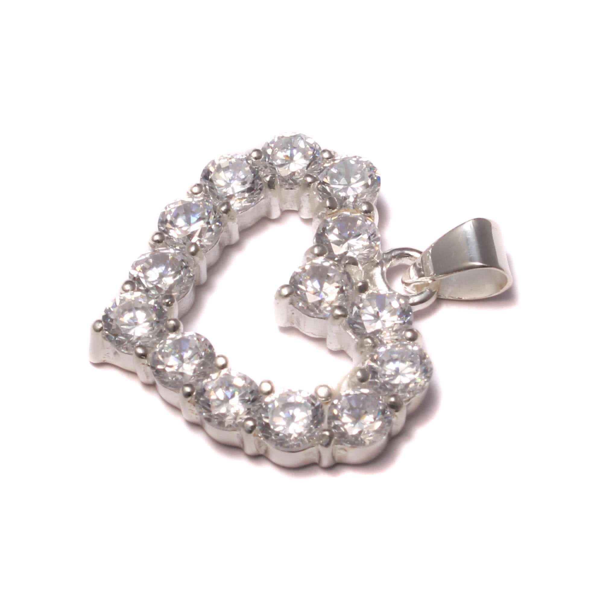 Großer Zirkonia Herz Anhänger aus 925 Sterling Silber - 1702 - Love Your  Diamonds