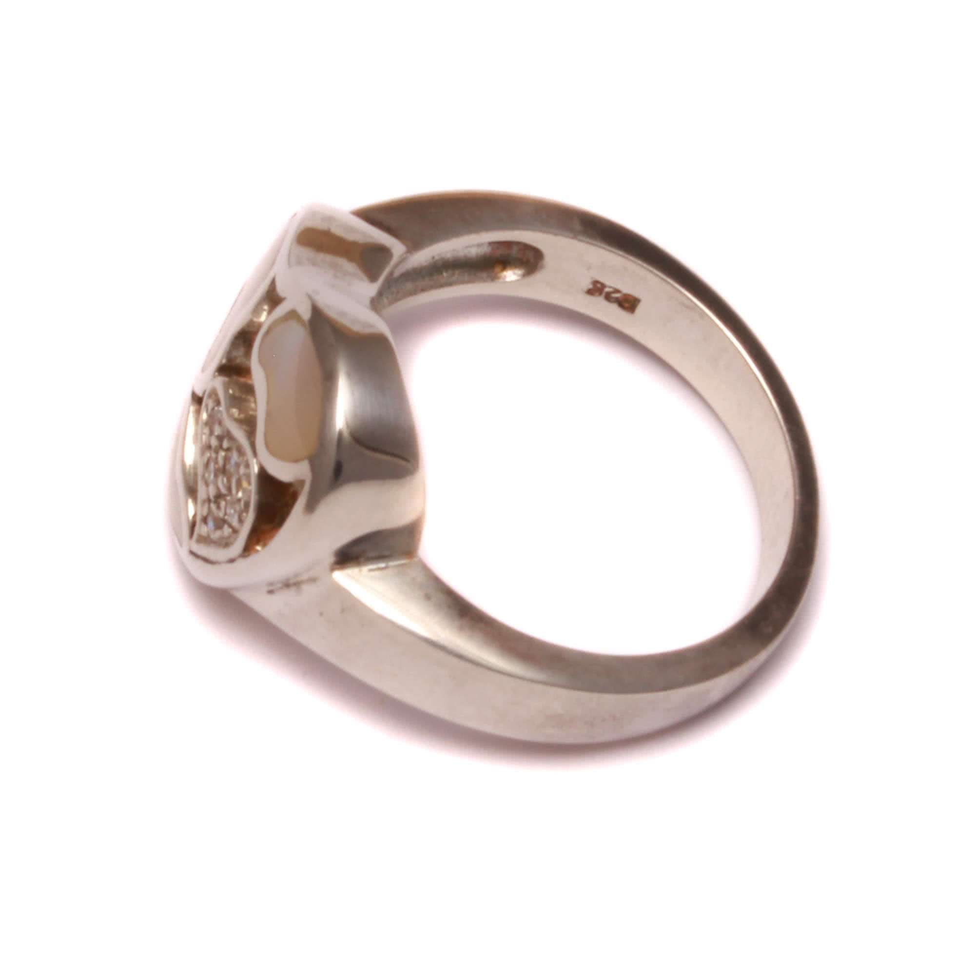 Perlmutt Herz Ring aus 925 Sterling Silber - 1072 - Love Your Diamonds