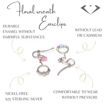 The flower wreath ear clips are non-toxic pieces of jewelry for your children