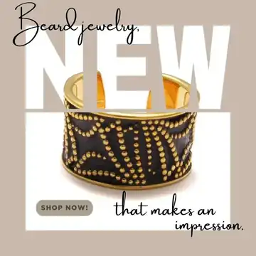 Dottet Art beard bead made of gold-plated 925 sterling silver - matching beard beads for moustaches, full beards, goatees and dreadlocks