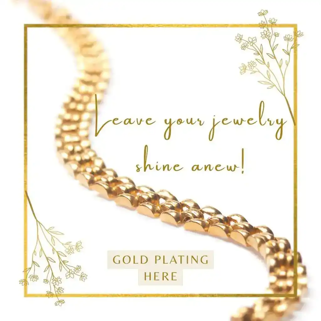 Golden bracelet and text 'Let your jewelry shine anew' - Click here to get a free quote