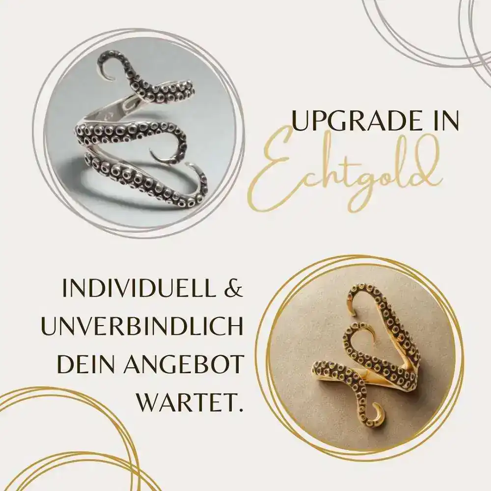 Alte Silberringe vor und nach der Vergoldung – nachhaltige Wiederverwertung statt Neukauf.