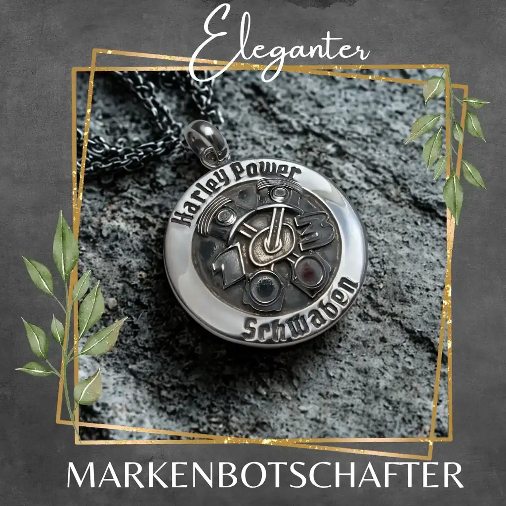 Markanter Anhänger aus 925 Sterling Silber mit Firmenlogo – hochwertiges Werbegeschenk als eindeutiger Markenbotschafter