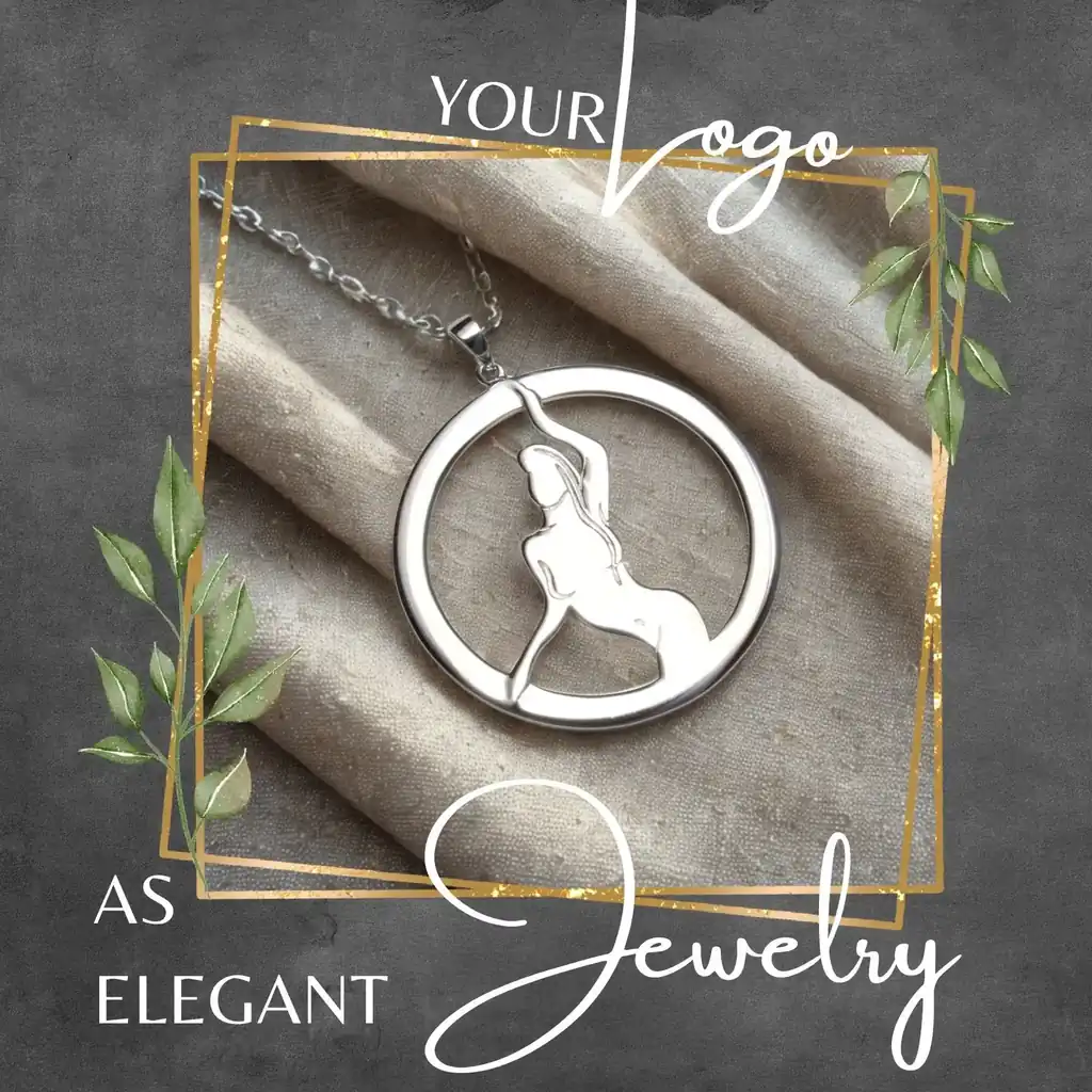 Your logo as a precious piece of jewelry - striking pendant made of 925 sterling silver with the company logo