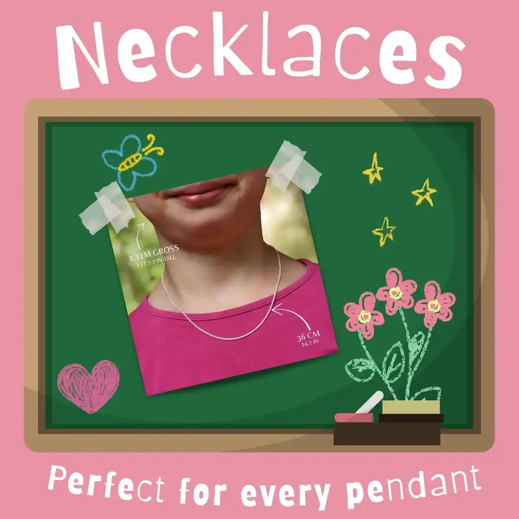 36 cm long children's necklace made of 925 sterling silver - ideal chain length for school enrolment jewelry and pendants