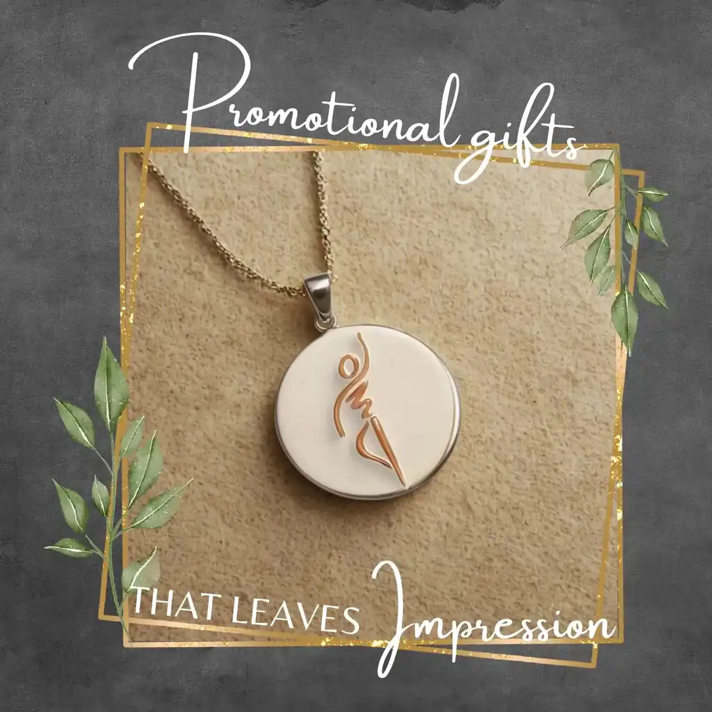 Elegant silver pendant with company logo - exclusive promotional gift as a stylish brand ambassador