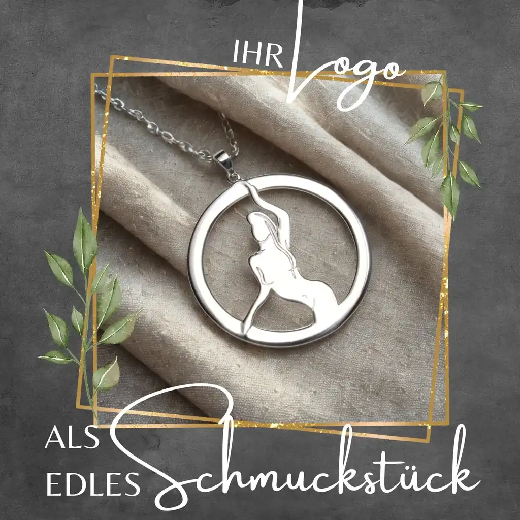 Ihr Logo als edles Schmuckstück - herausstechender Anhänger aus 925 Sterling Silber im Logo des Unternehmens