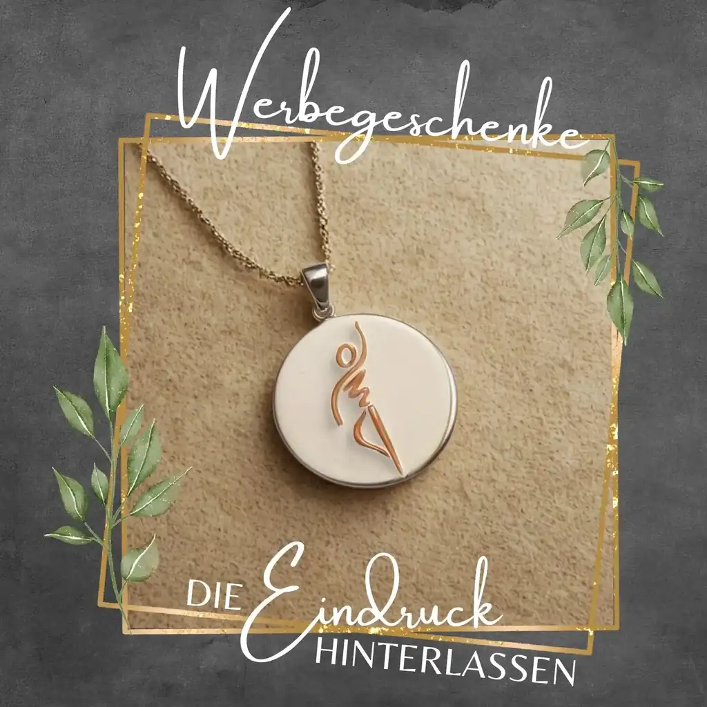 Eleganter silberner Anhänger mit Firmenlogo – exklusives Werbegeschenk als stilvoller Markenbotschafter