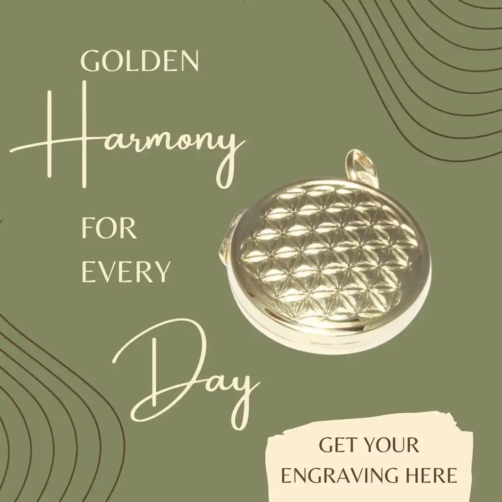 Engrave your flower of life locket in 585 yellow gold here!