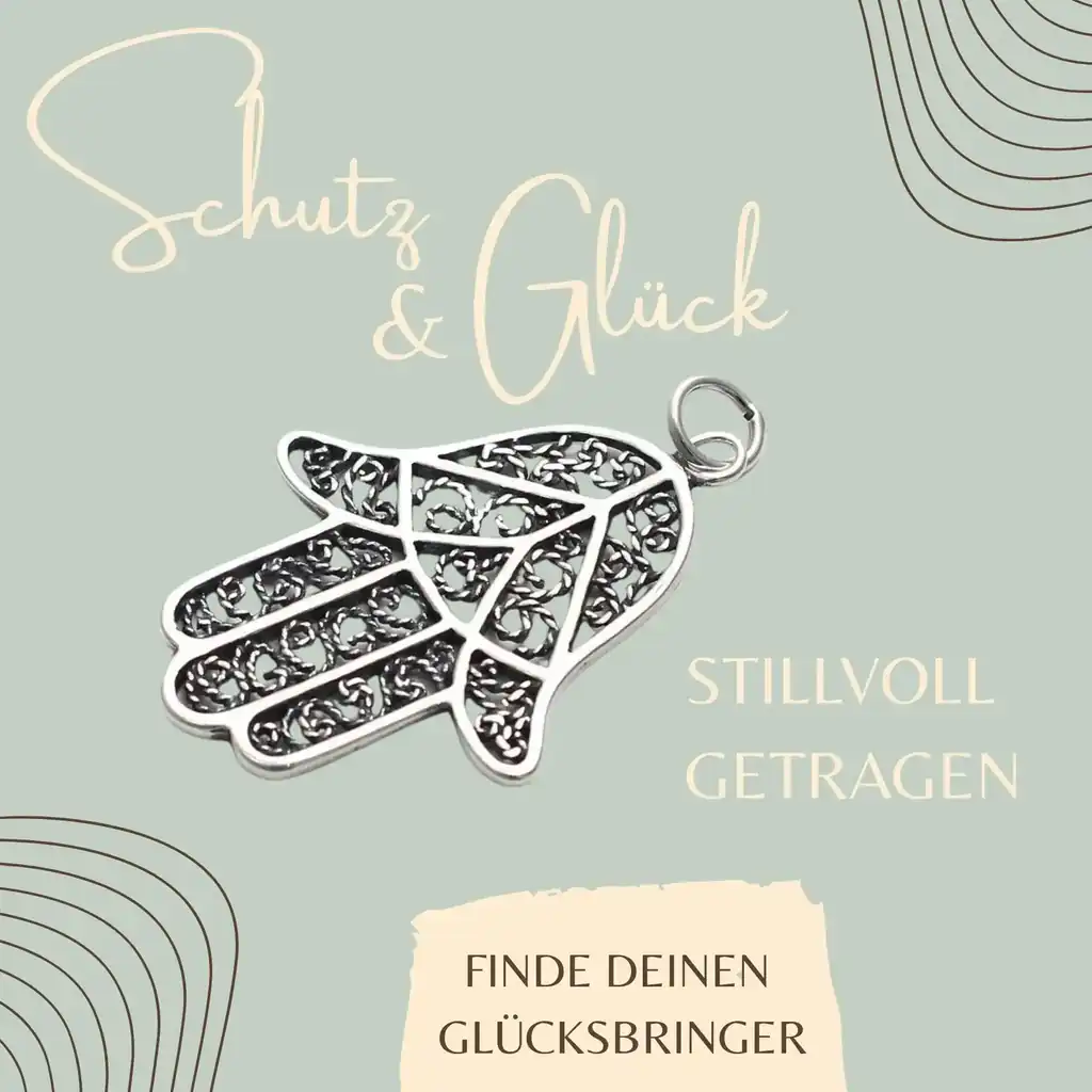 Finde deinen perfekten Glückbringer - die Hand der Fatima Anhänger aus 925 Sterling Silber