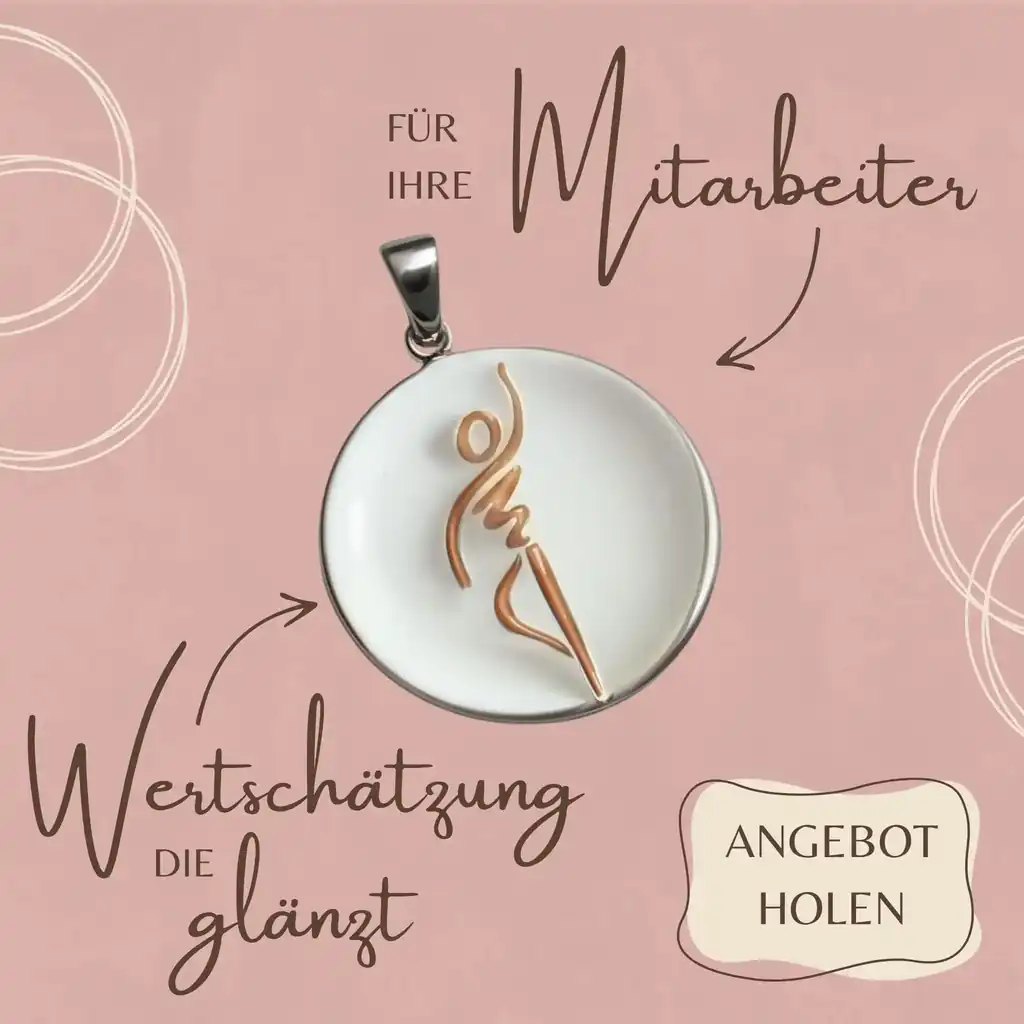 Moderner Medaillon-Anhänger mit goldener Liniengrafik als Vereinslogo