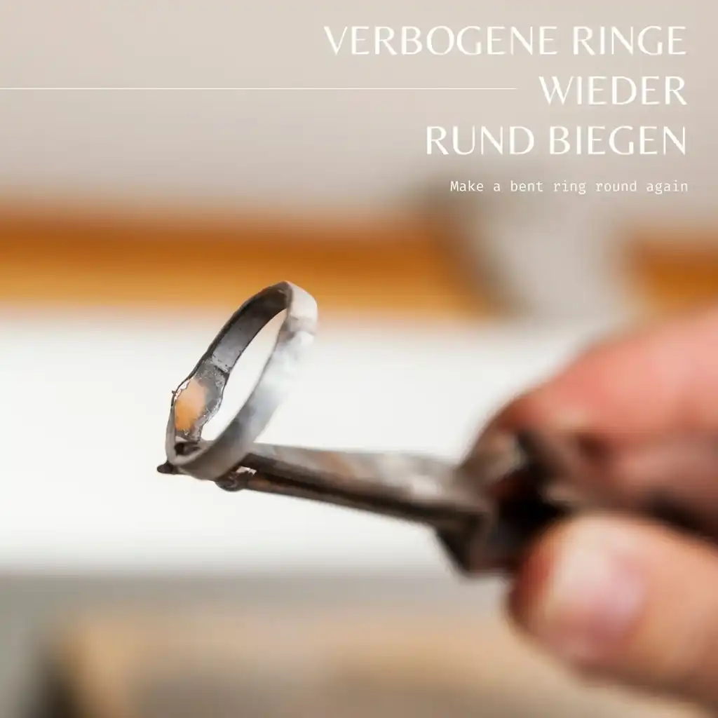 Straightening a bent ring Straightening a round silver ring Jewelry repair