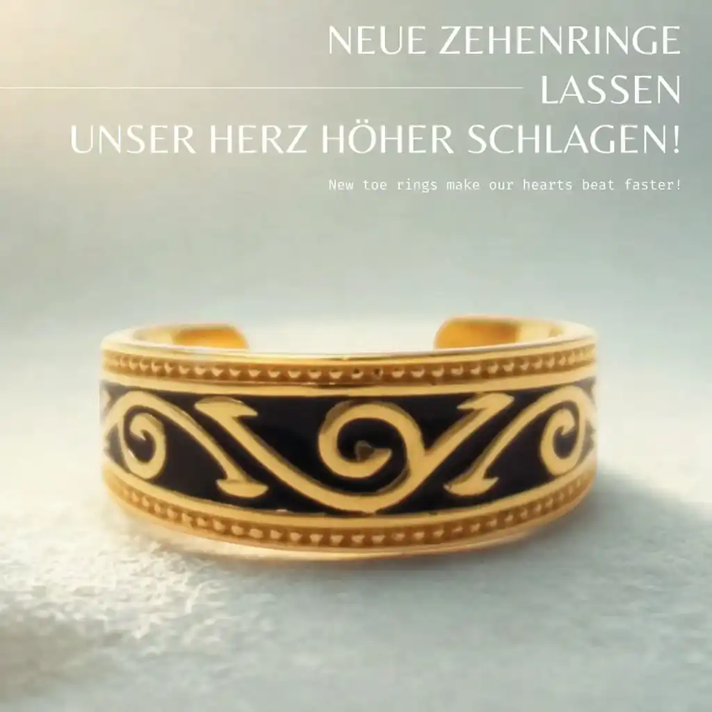 Zehenringe 925 Sterling Silber unisex Koerperschmuck vergoldete Tribal Zehen Ring